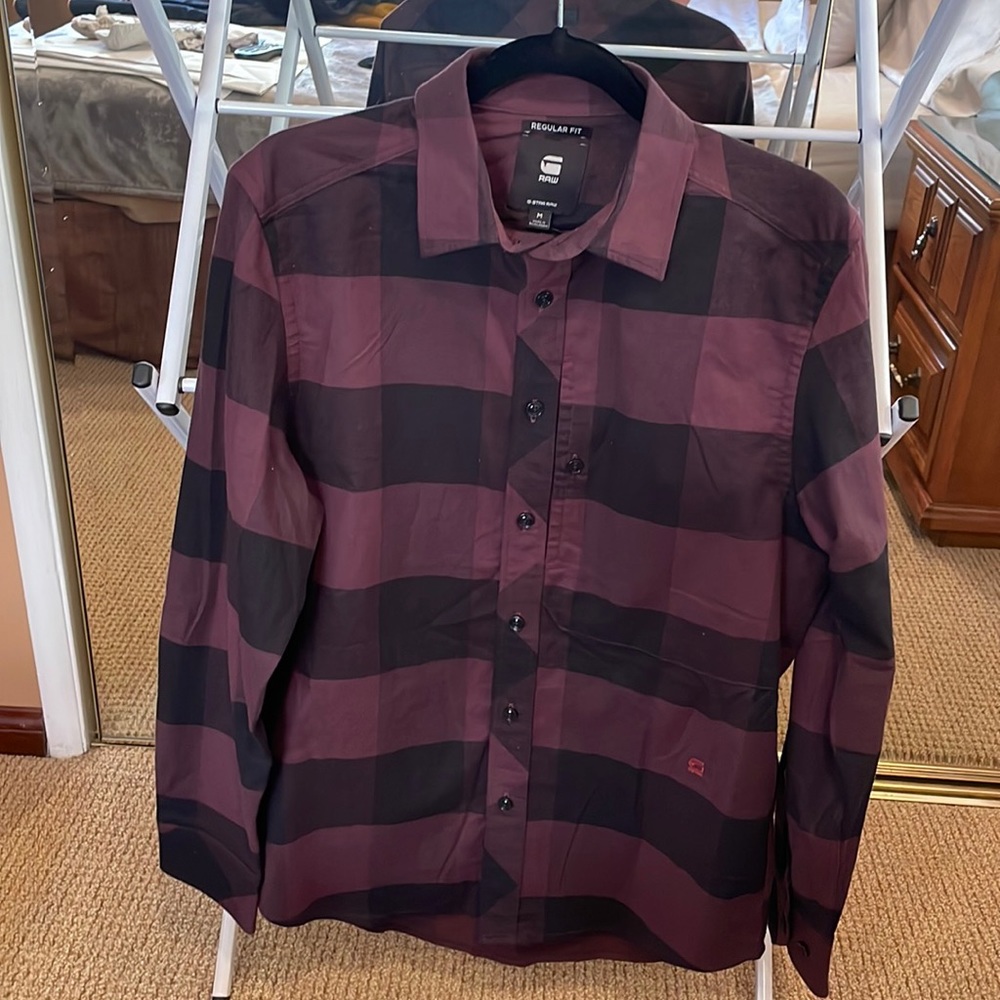 Raw long sleeve button up